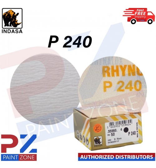 Indasa Rhynogrip HT Line 75mm 3" Sanding Discs P240 Box of 50 Grip System